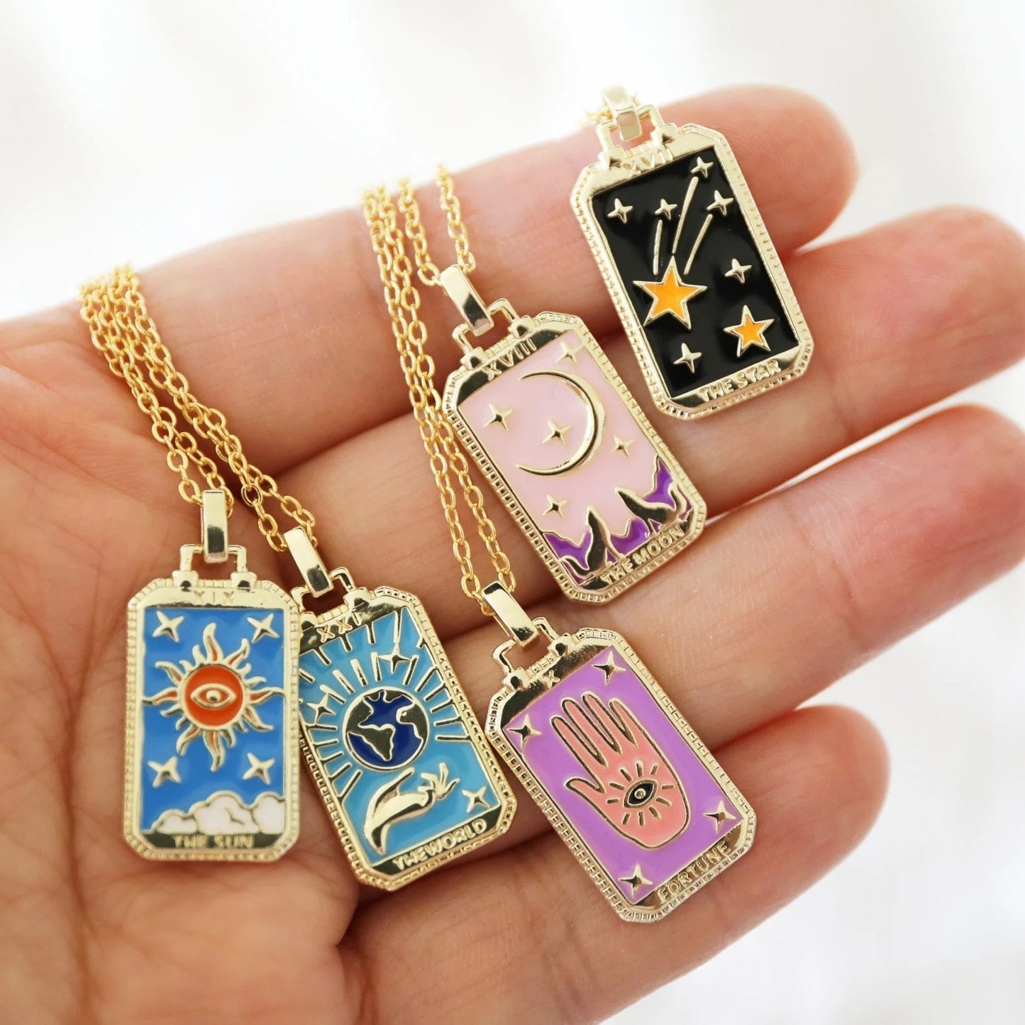 Tarot Kaart Halsketting Met Unieke Symbolen - Mode Vibes