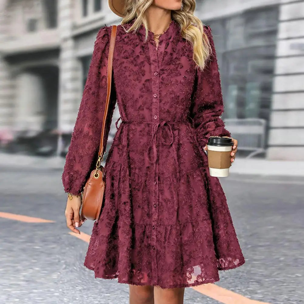 Kanten Midi-jurk A-lijn Elegante Jurk voor Vrouw - Mode Vibes