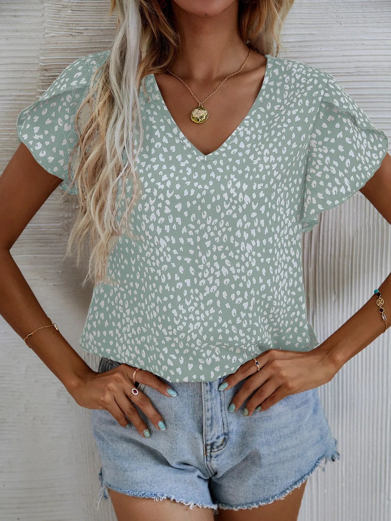 Vrouwelijke Zomer Blouse Kort Mouwen Slim Fit