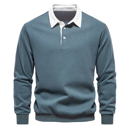 Heren Polo Trui Lange Mouwen Klassiek Comfortabel