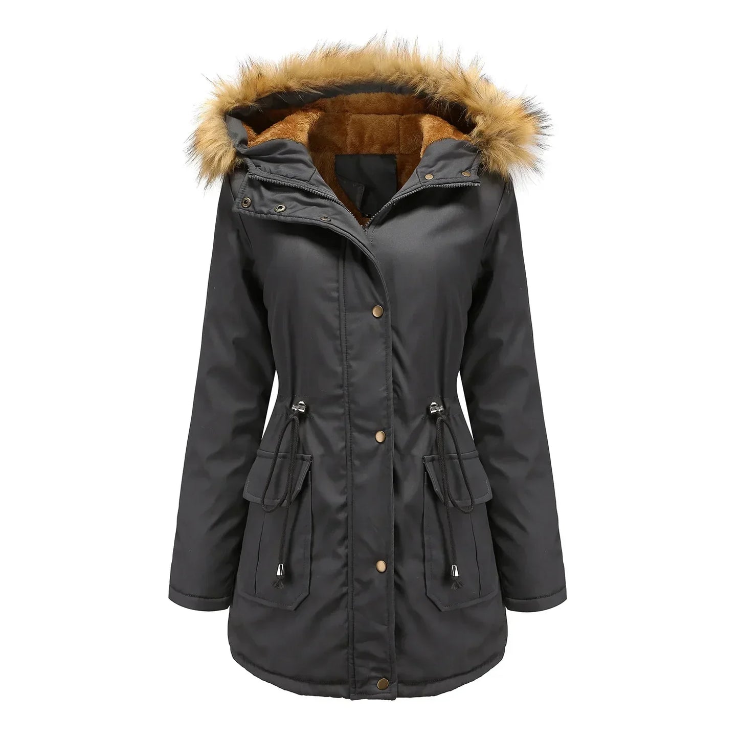 Lange Parka met Kunstbont Warm en Waterdicht