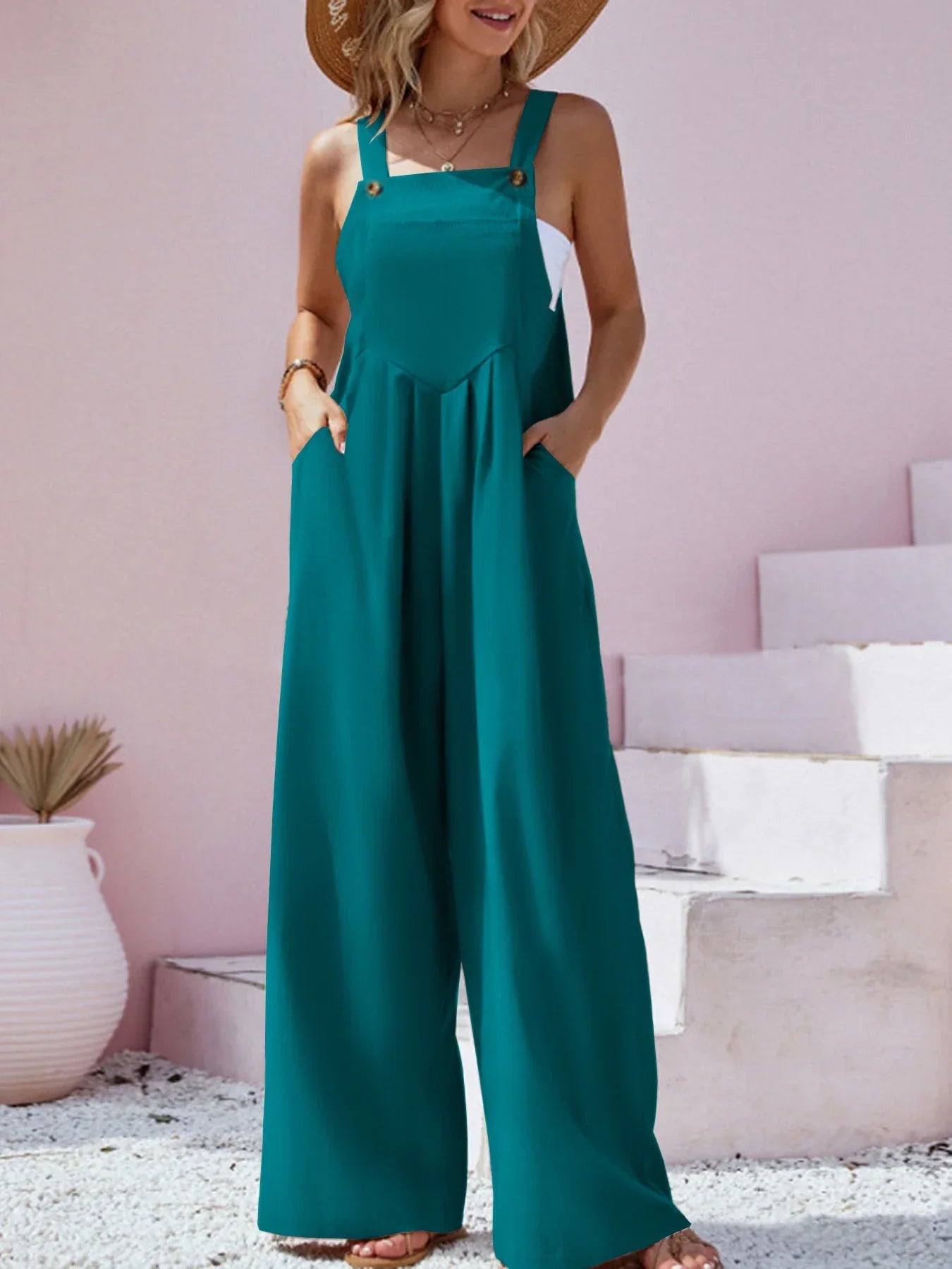 Jumpsuit Wijde Pijpen Zomerjurk Vrouwelijk Comfortabel - Mode Vibes