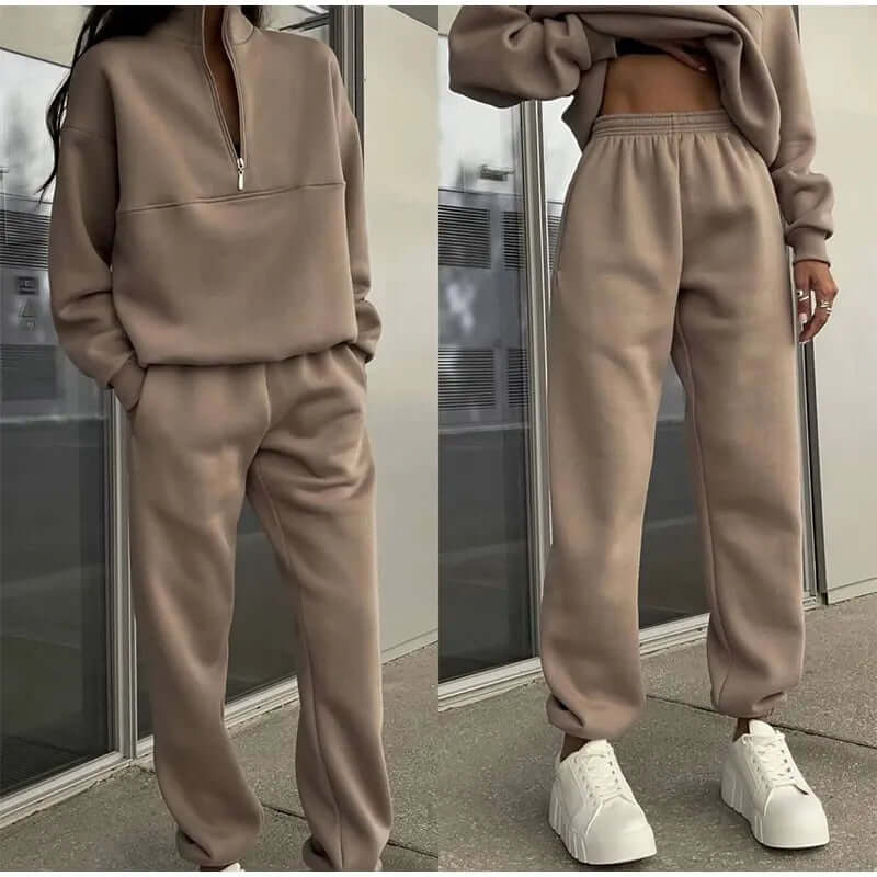 Dames Tweedelige Gebreide Set – Casual Trui en Broek