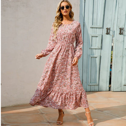 Variant image for Sole | Abito Donna Maxi Bohémien Floreale in Chiffon con Maniche Lunghe-4