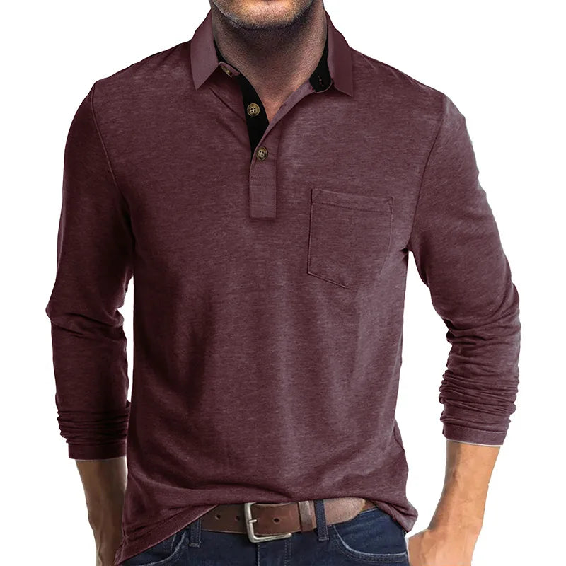 Heren Polo Lange Mouw Ademend Kleding Matteo