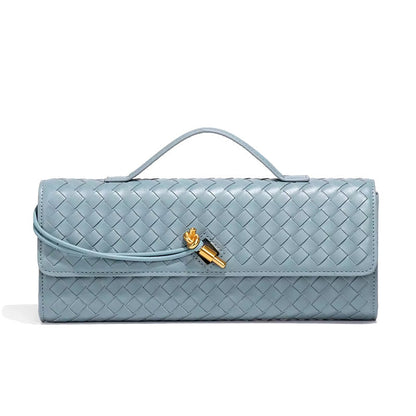 Chique Gevlochten Vegan Leren Clutch – Tijdloze Elegantie