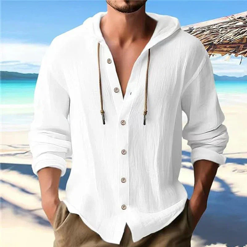 Linnen Heren Shirt Met Capuchon Licht en Ademend - Mode Vibes