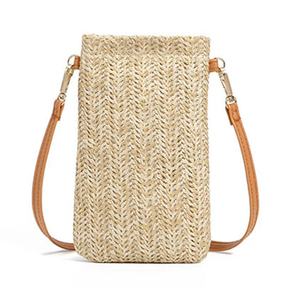 Solis Mode  Zomerse Stro Geweven Clutch