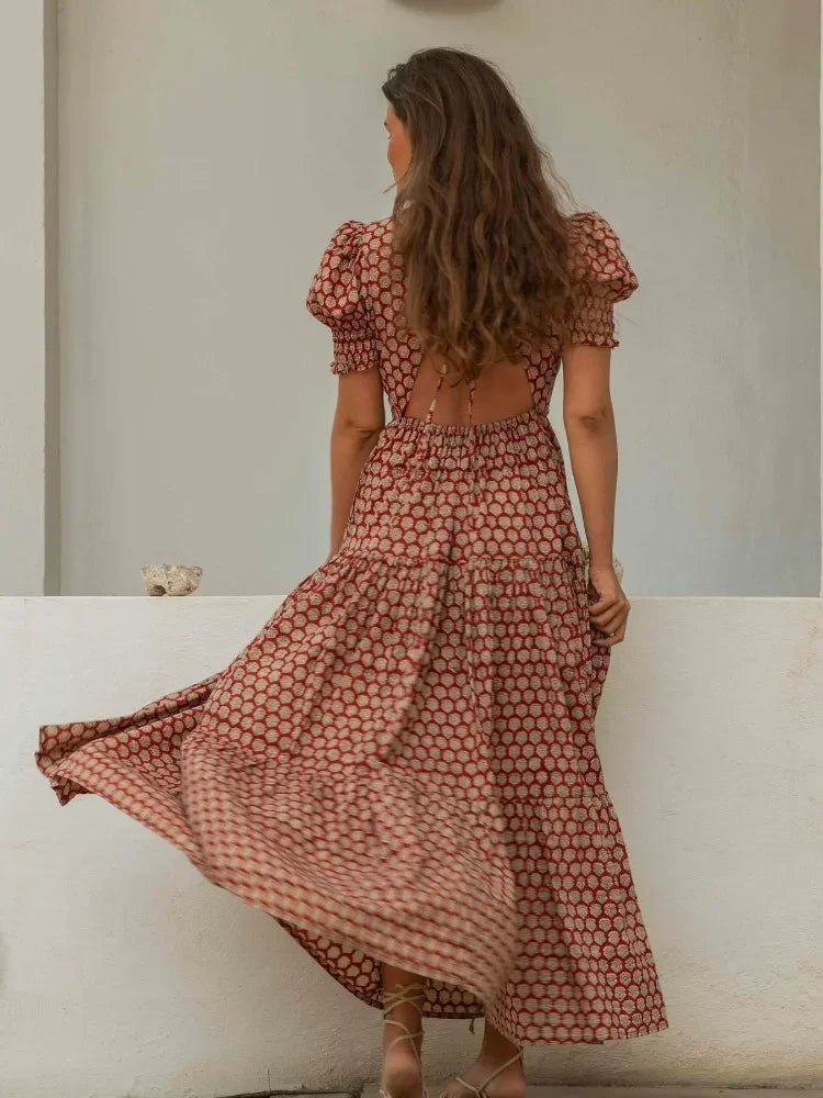 Sunset Elegance Vintage Jurk