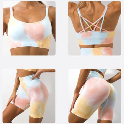 Vrouwelijke Sport Set Korte Broek Tie Dye