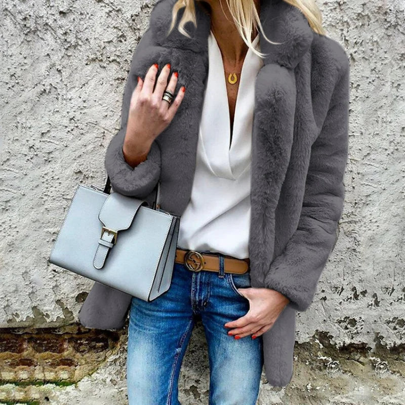 Warme Pluizige Winterjas voor Vrouwen - Mode Vibes