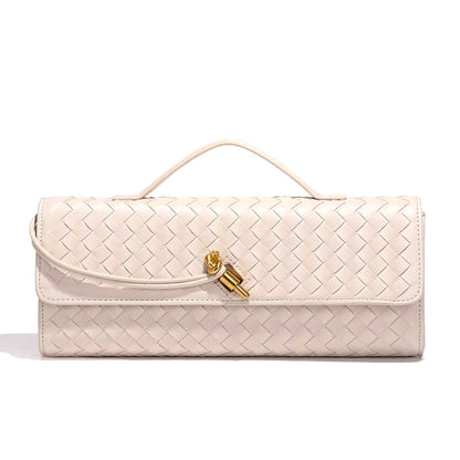 Chique Gevlochten Vegan Leren Clutch – Tijdloze Elegantie