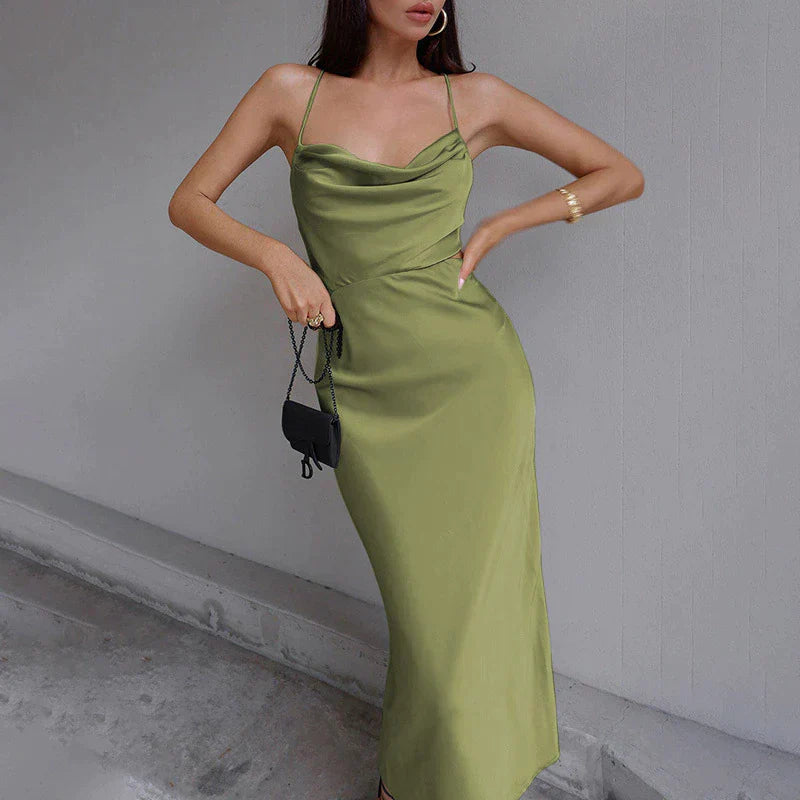 Elegante Midi Jurk voor Vrouw Zwart Jurk Model Vera