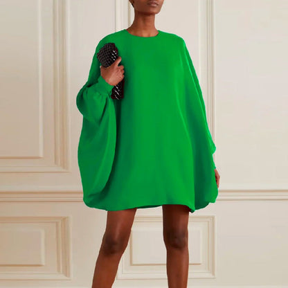 Vrouwelijke Oversized Jurk met Wijd Vleermuismouwen - Mode Vibes