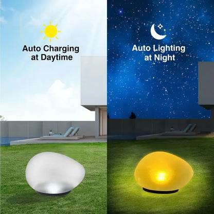 Solar tuinlamp kiezelsteen ontwerp op zonne-energie