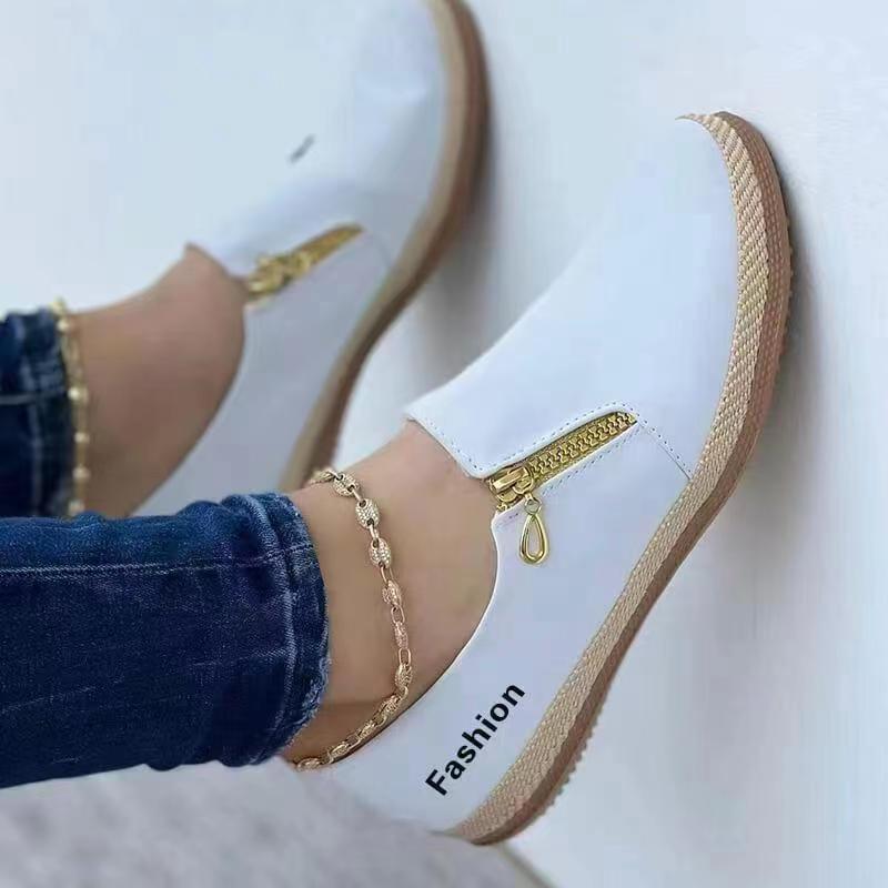 Dames Slip-On Sneaker Comfortabel Zacht Leer