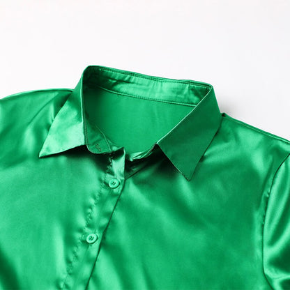 Satin Blouse Vrouwelijk Elegante Bloes voor Ieder Moment