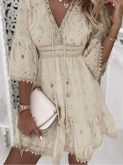 VELANORA  - Stijlvolle en Comfortabele Boho Ibiza Stijl Zomerjurk voor Vrouwen