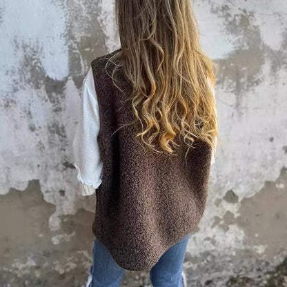 Dames Fleece Bodywarmer met Knopen en Zakken | Perfect voor Herfst & Winter