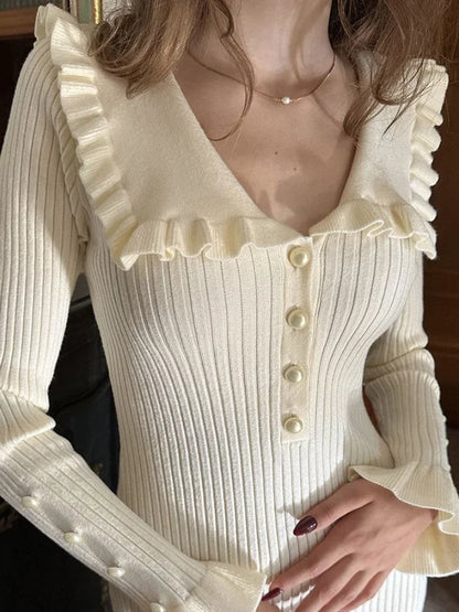 Maxi Jurk met Hoge Taille en Ruches voor Vrouw