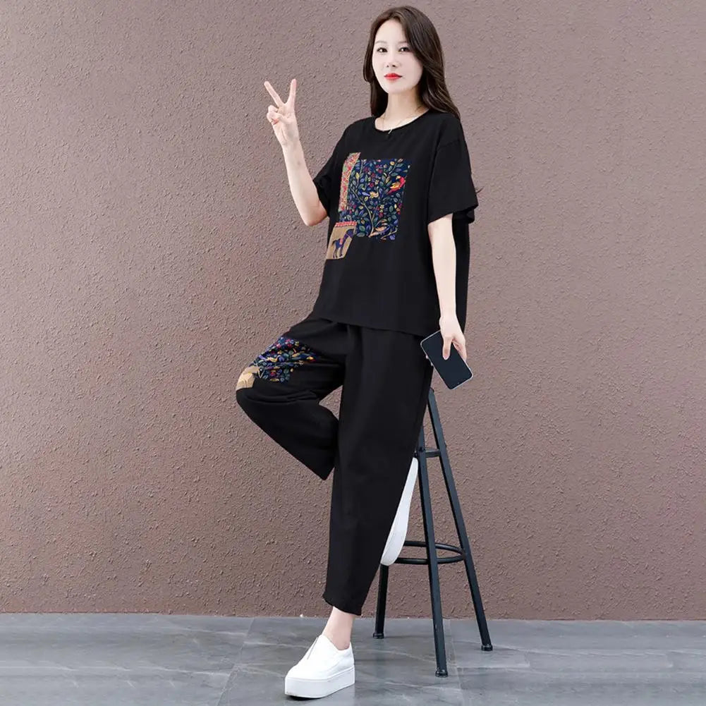 UrbanEase Retro Print Tracksuit