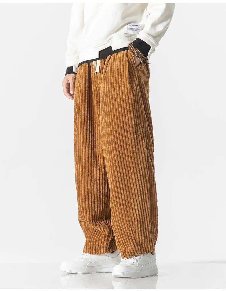 Heren ribgebreide joggingbroek – Relaxed fit met elastische tailleband