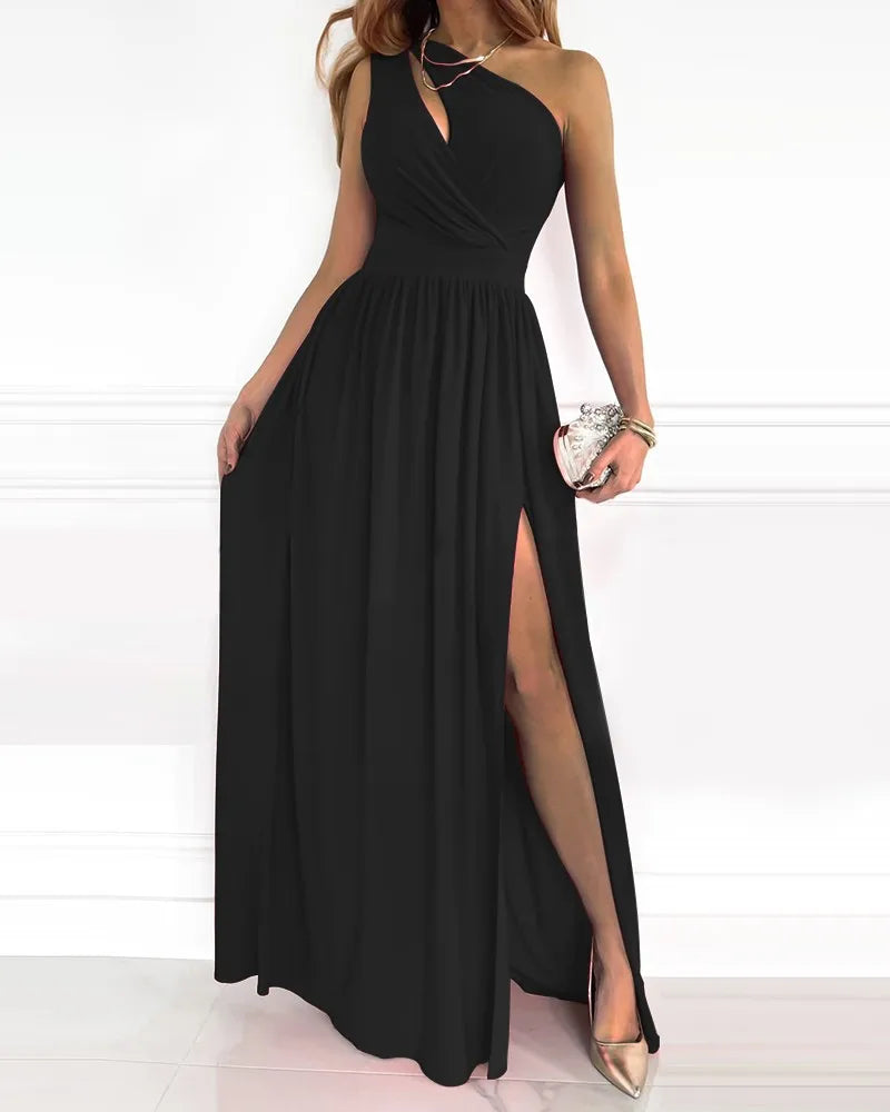 Maxi Jurk Elegante Een Schouder Zomerjurk Dames - Mode Vibes