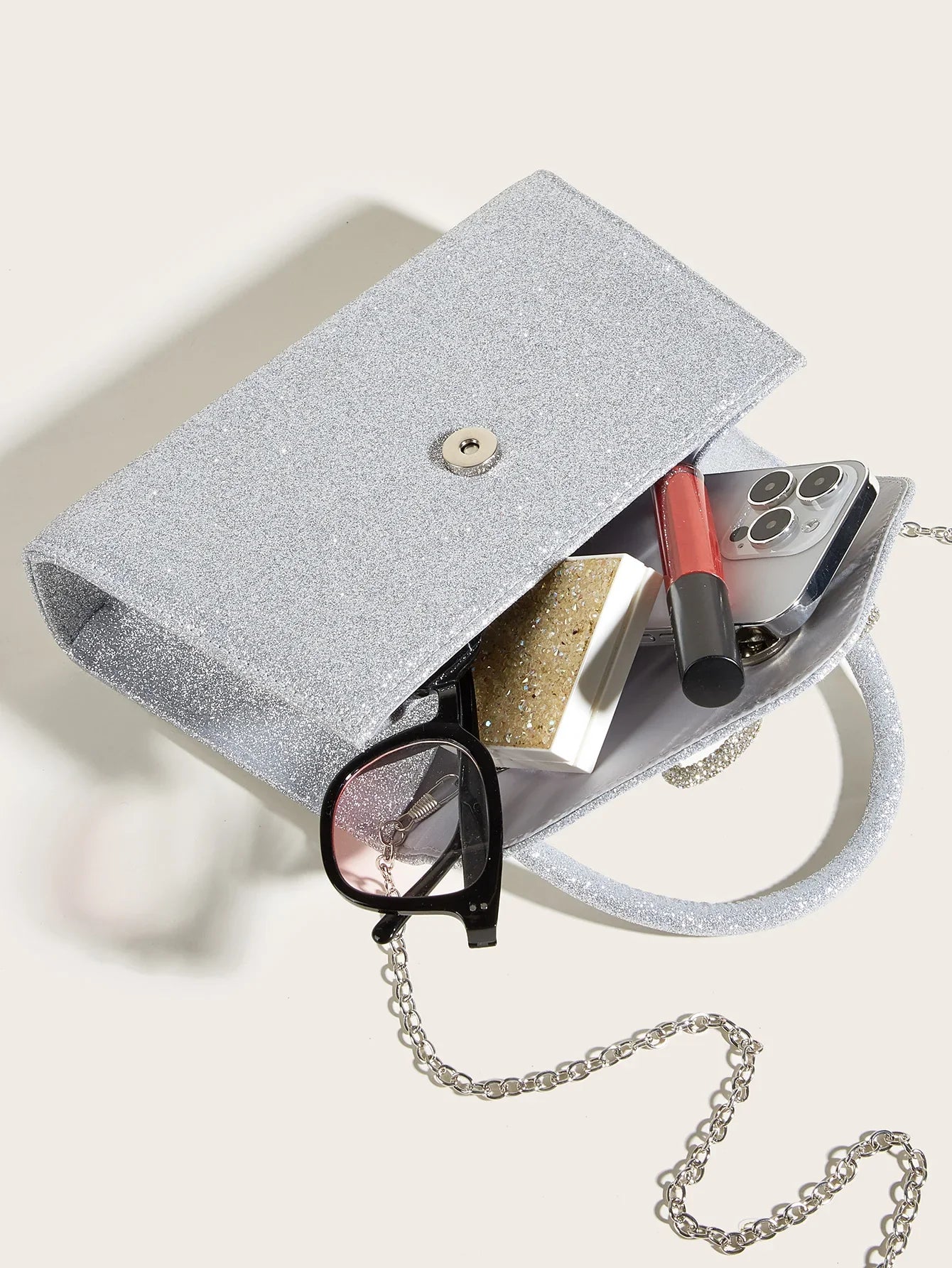 Sophie Gloed Satijn Avondclutch