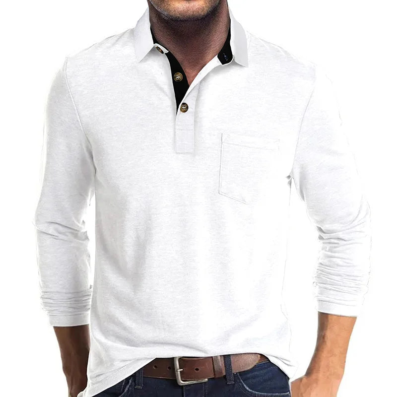 Heren Polo Lange Mouw Ademend Kleding Matteo