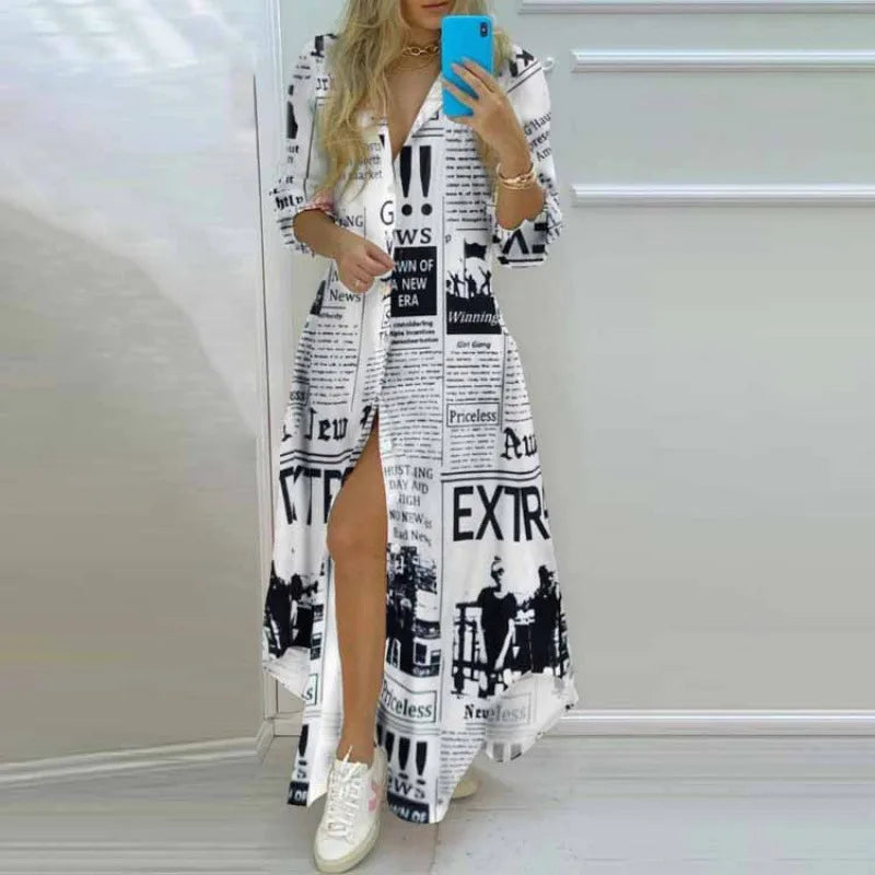 Vrouwelijke Bedrukte Jurk Casual Kleding