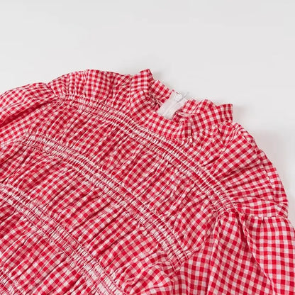 Sunspree Ruitjesblouse met Ruches