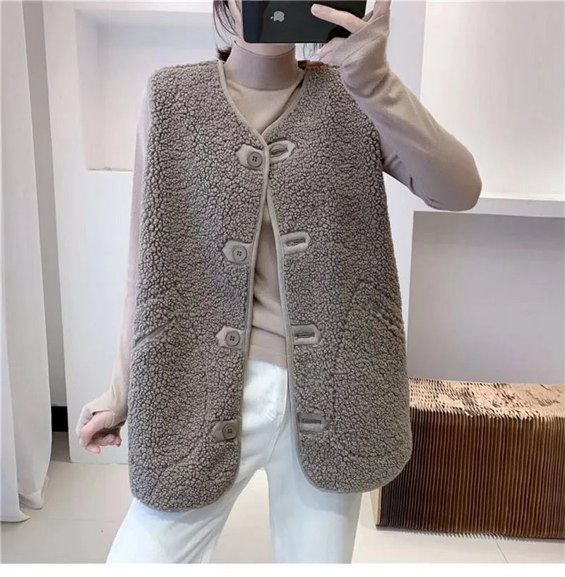 Gilet Anne Wollen Luxe Stijlvol Donkerbruin