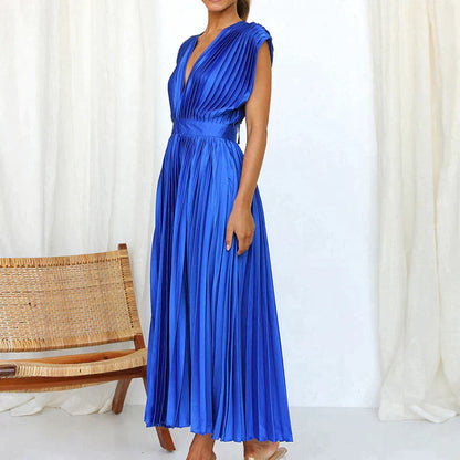 Iris Jurk met Plooien Elegante VrouwenJurk
