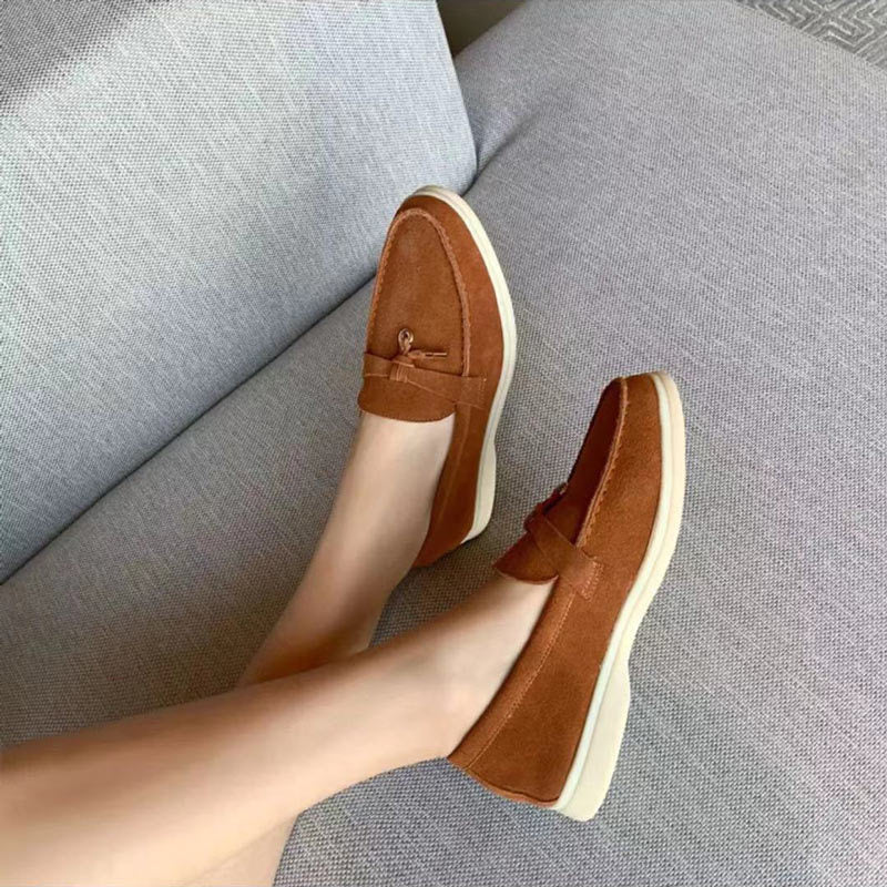 Dames Loafers Gepunte Teen Comfortabel Leer Lente Stijl