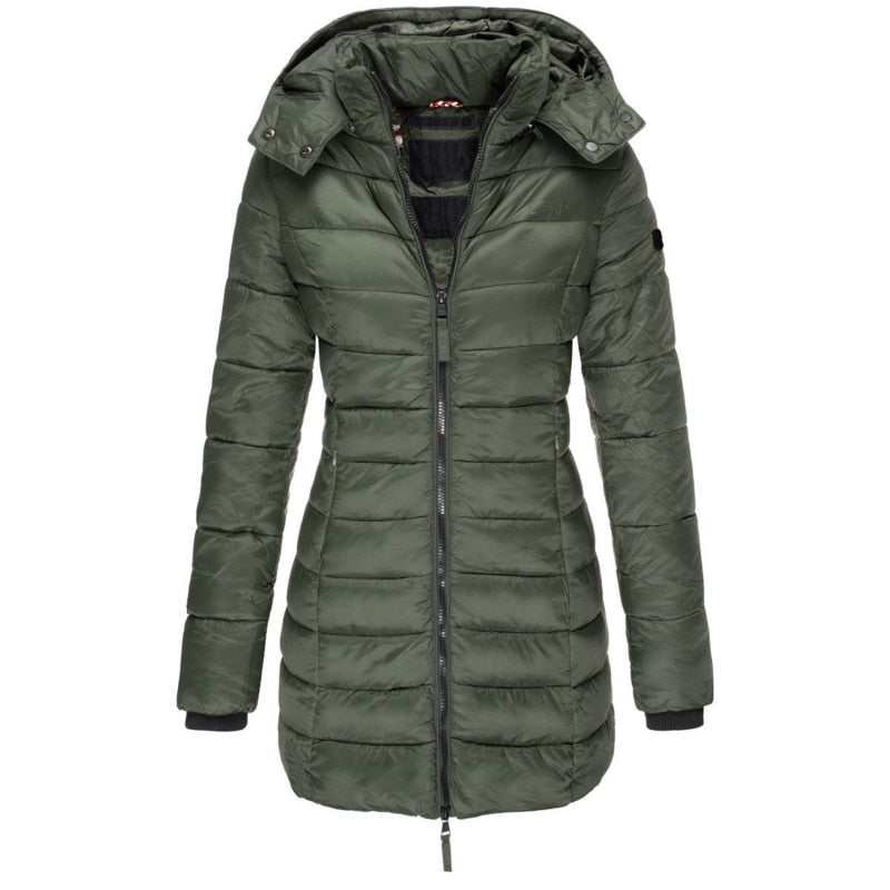 Dames Parka Dons Gevoerd Waterdicht Met Capuchon