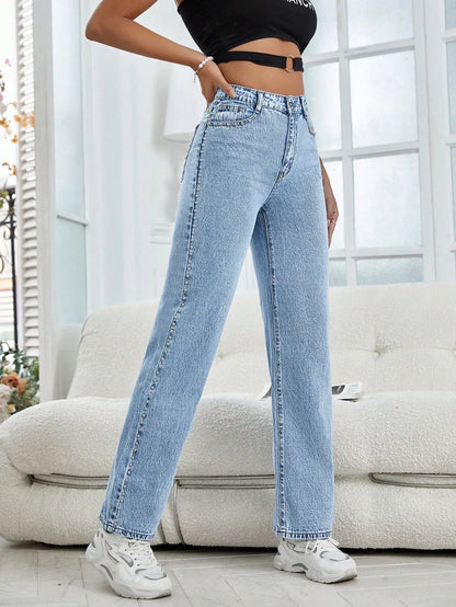 MiraMode Side Riveted Straight Jeans