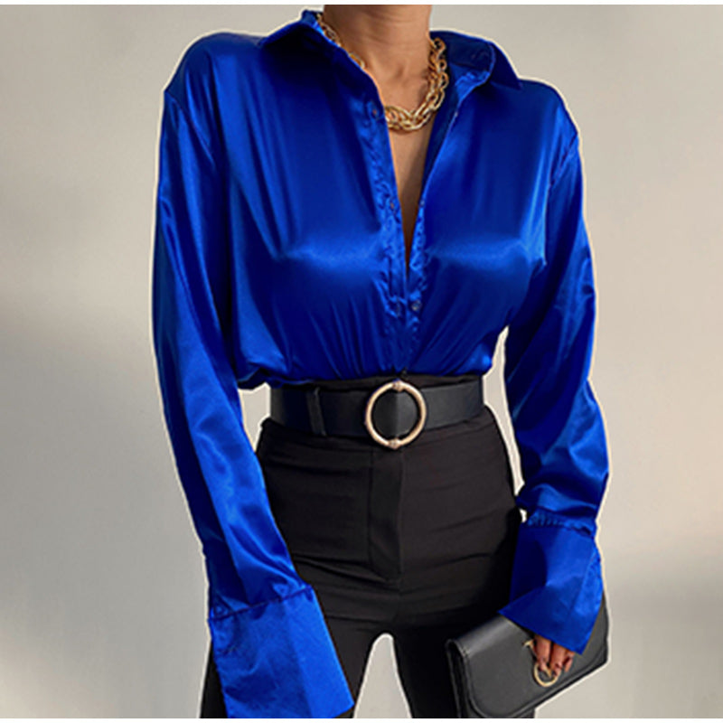 Satin Blouse Vrouwelijk Elegante Bloes voor Ieder Moment