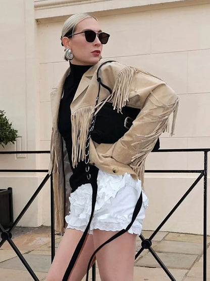 Suède Franje Jas Westers Stijl Boho Chic