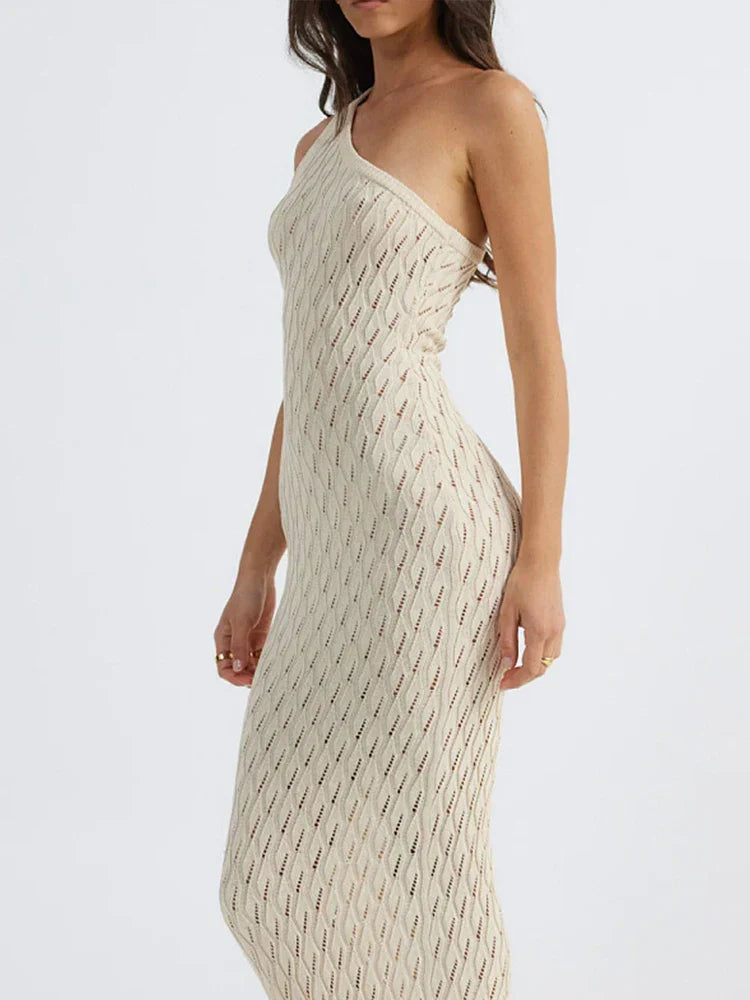 Asymmetrische Jurk Lange Knitlook Vrouwelijke Zomerjurk