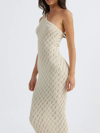 Asymmetrische Jurk Lange Knitlook Vrouwelijke Zomerjurk