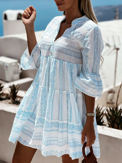 Boho Jurk Zomerse Luchtige Rok met Vrolijk Patroon