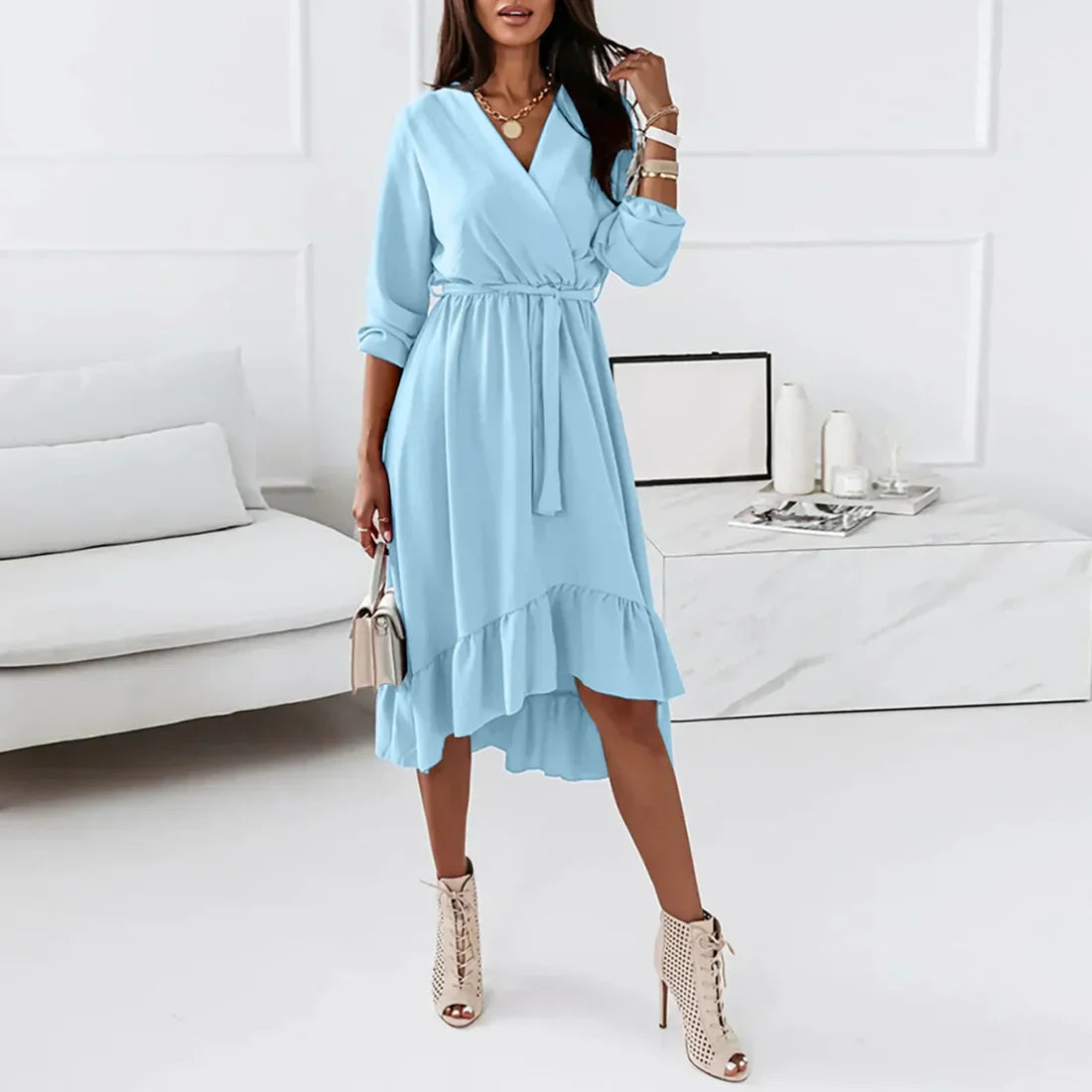 Wikkeljurk Lange Mouwen Zomerjurk Mooi Model