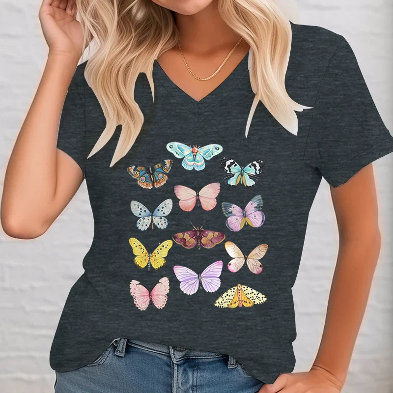 FloraVibe Vlinder Graphic T-Shirt