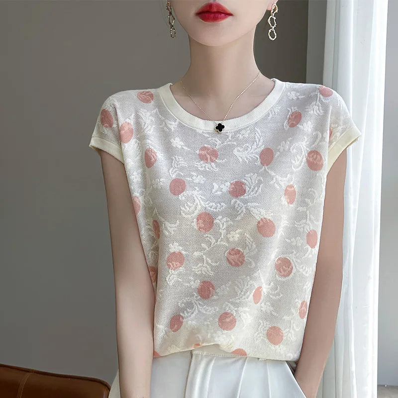 Mira Mode Zomerse Polka Dot Blouse
