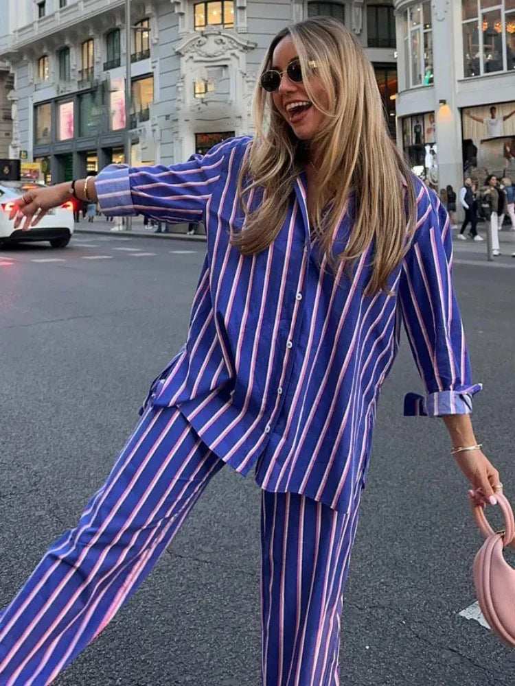 Gestreepte Oversized Set voor Vrouw Alba