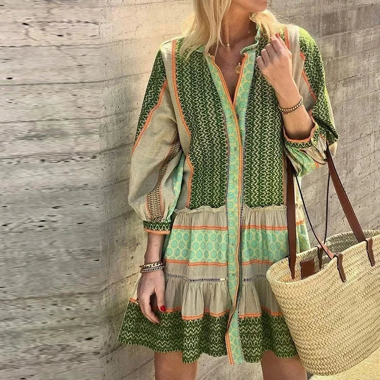 Jurk Met Etnische Print Minirok Zomer Jurkje