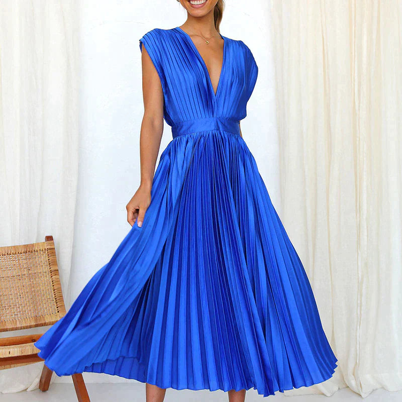 Iris Jurk met Plooien Elegante VrouwenJurk