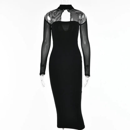 Midi-jurk Lange Mouwen Korset Y2K Stijl