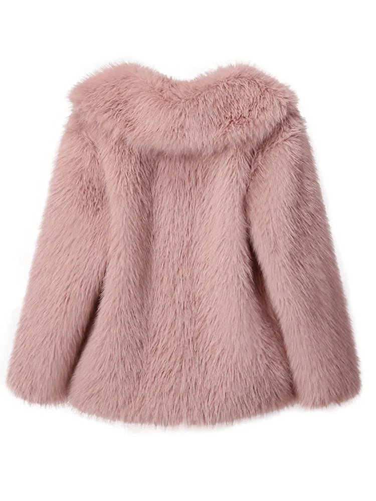 Vrouwelijke Faux Fur Mantel Slank Model