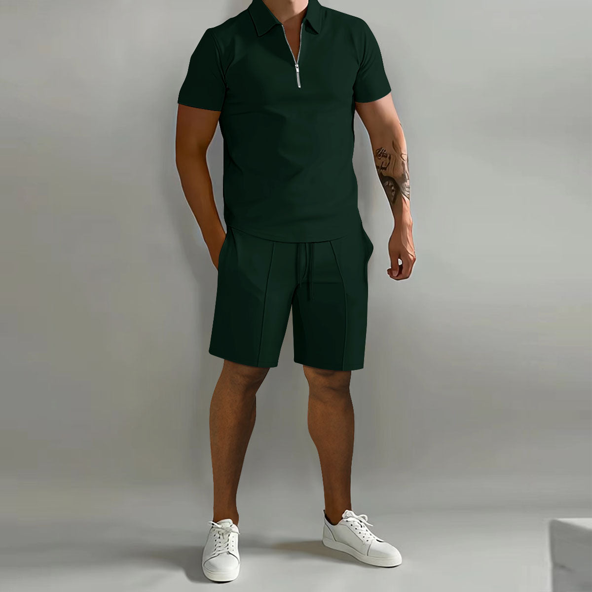 Heren Polo Shirt Set Klassiek Milano Stijl